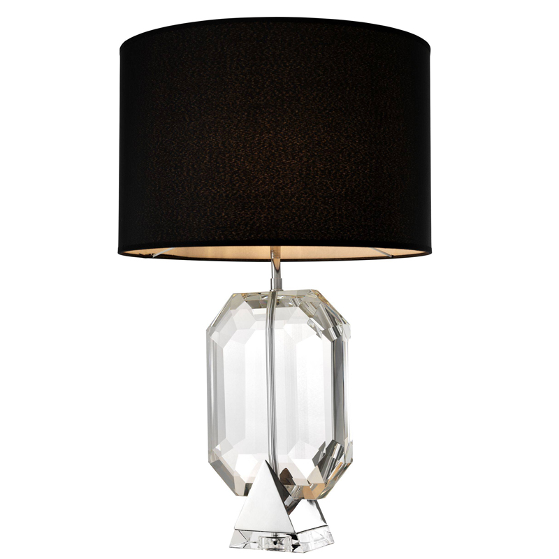 Настольная лампа Eichholtz Table Lamp Emerald Nickel & black Черный Никель Прозрачный Настольная лампа Eichholtz Table Lamp Emerald Nickel & black Черный Никель Прозрачный в Барнауле | Loft Concept