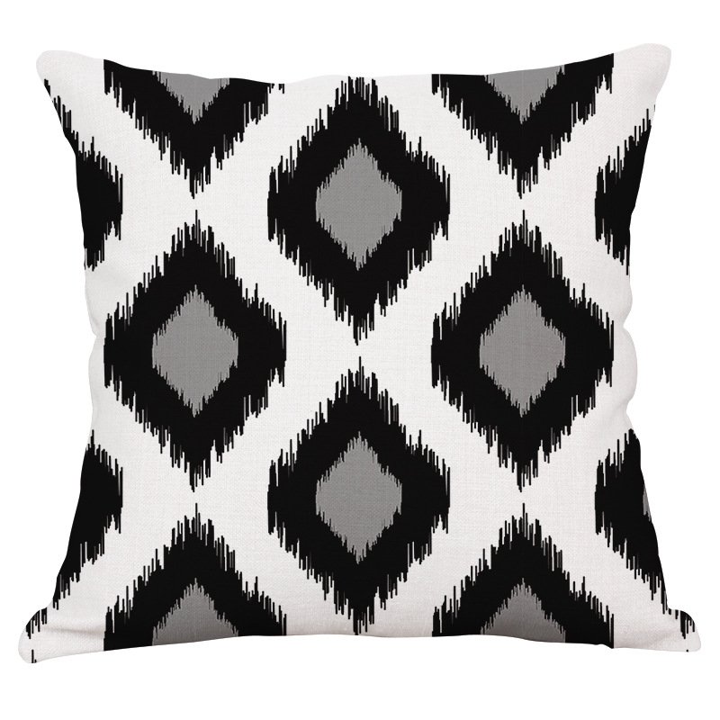 Декоративная подушка Black and White Pattern #4 Черно-белый Декоративная подушка Black and White Pattern #4 Черно-белый в Барнауле | Loft Concept