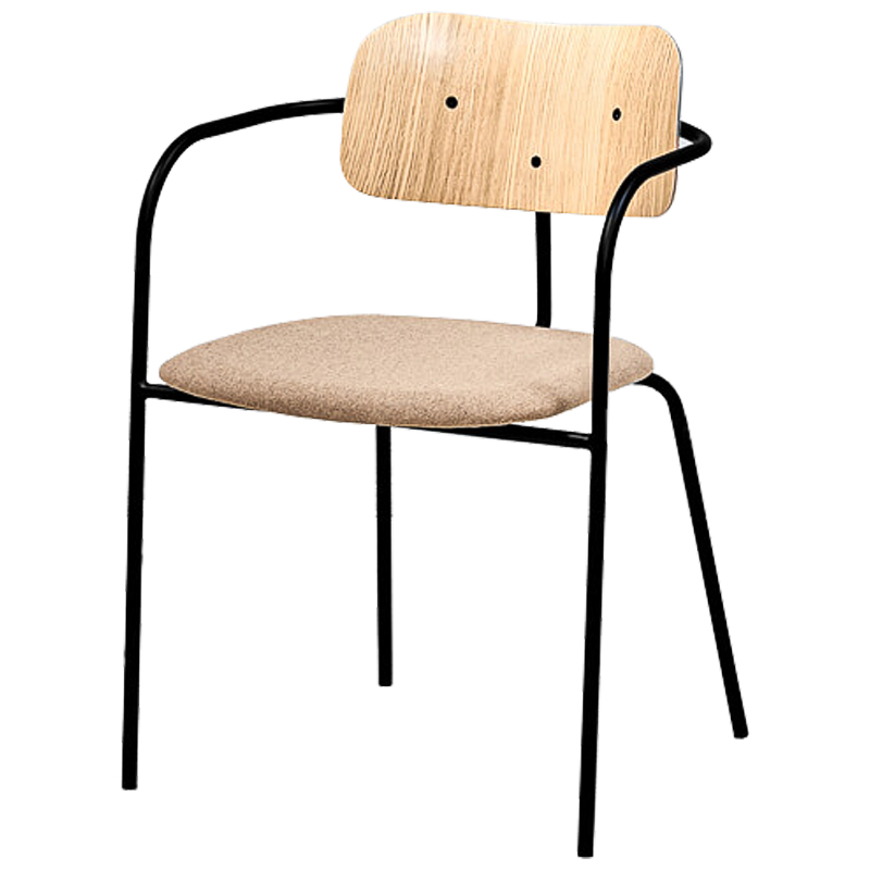Стул Pilar Loft Stool beige Черный Бежевый Древесина Стул Pilar Loft Stool beige Черный Бежевый Древесина в Барнауле | Loft Concept