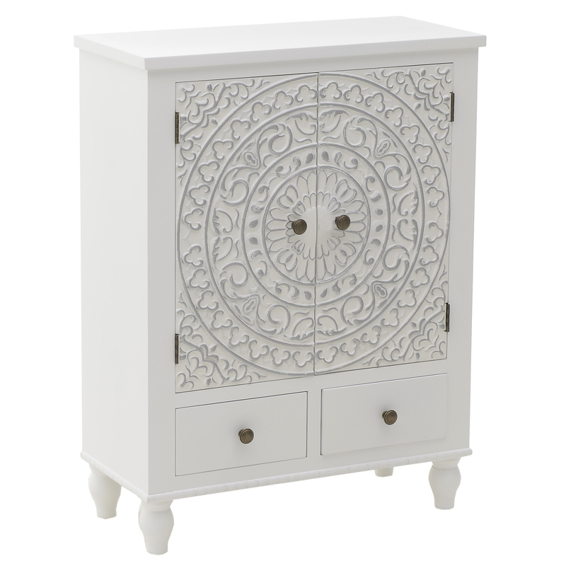 Комод прованс с декорированным резным фасадом Thorsten Provence Chest of Drawers Белый винтажная патина Комод прованс с декорированным резным фасадом Thorsten Provence Chest of Drawers Белый винтажная патина в Барнауле | Loft Concept