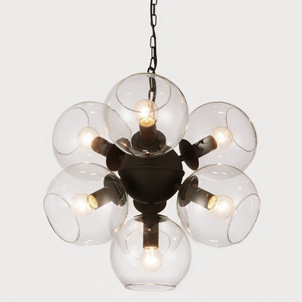 Люстра Sphere Cumulus Glass Chandelier 7 Черный в Барнауле | Loft Concept 