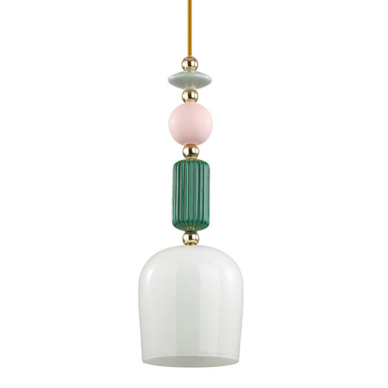 Подвесной светильник Iris hanging lamp candy green Белое матовое стекло Розовый пастельный Зеленый Подвесной светильник Iris hanging lamp candy green Белое матовое стекло Розовый пастельный Зеленый в Барнауле | Loft Concept