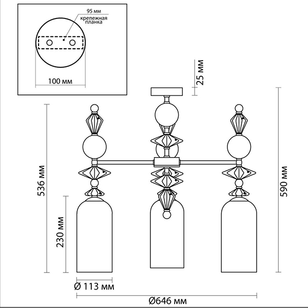 Люстра Iris Glass Chandelier candy 3 chrome Люстра Iris Glass Chandelier candy 3 chrome в Барнауле