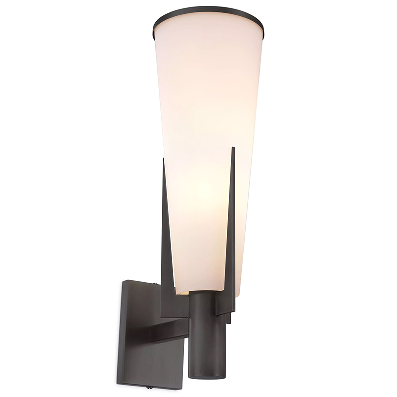 Бра Eichholtz Wall Lamp Dino Bronze Белое матовое стекло Черный Темная бронза Бра Eichholtz Wall Lamp Dino Bronze Белое матовое стекло Черный Темная бронза в Барнауле | Loft Concept
