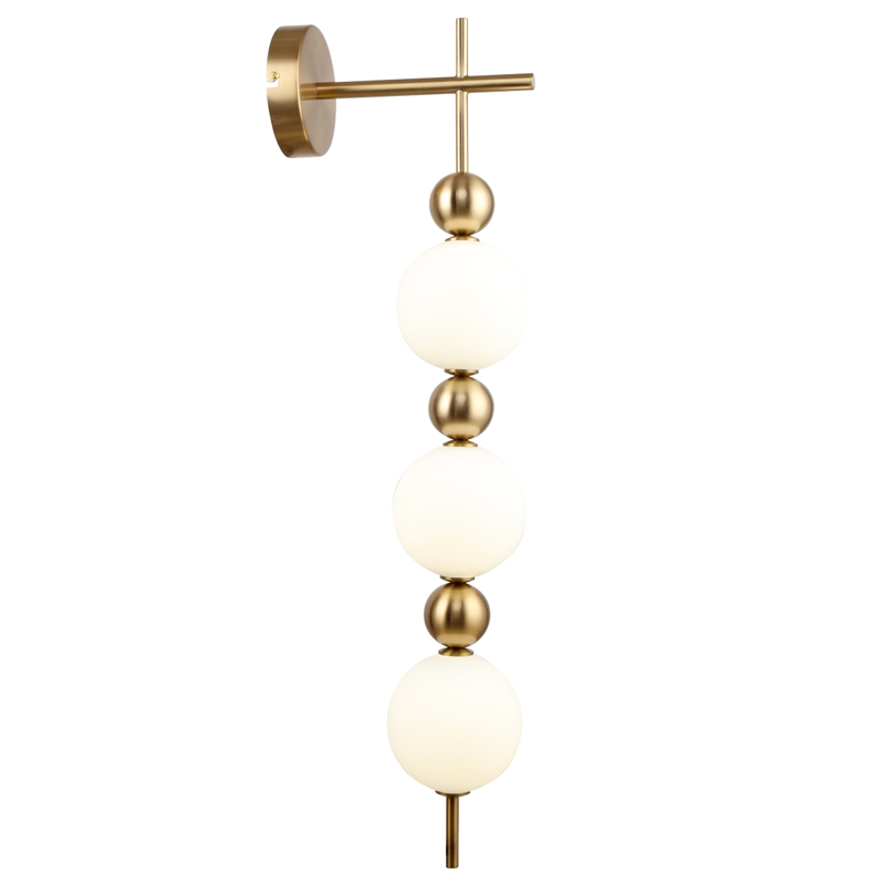 Бра PEARLS SUSPENSION 3 Лампы Белый Латунь Бра PEARLS SUSPENSION 3 Лампы Белый Латунь в Барнауле | Loft Concept