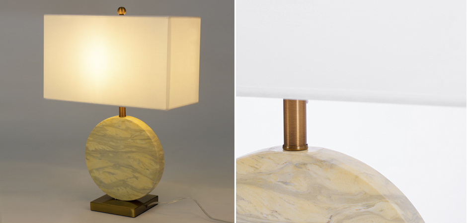 Настольная лампа Lua Grande Table Lamp beige marble Настольная лампа Lua Grande Table Lamp beige marble - Loft-Concept в Барнауле