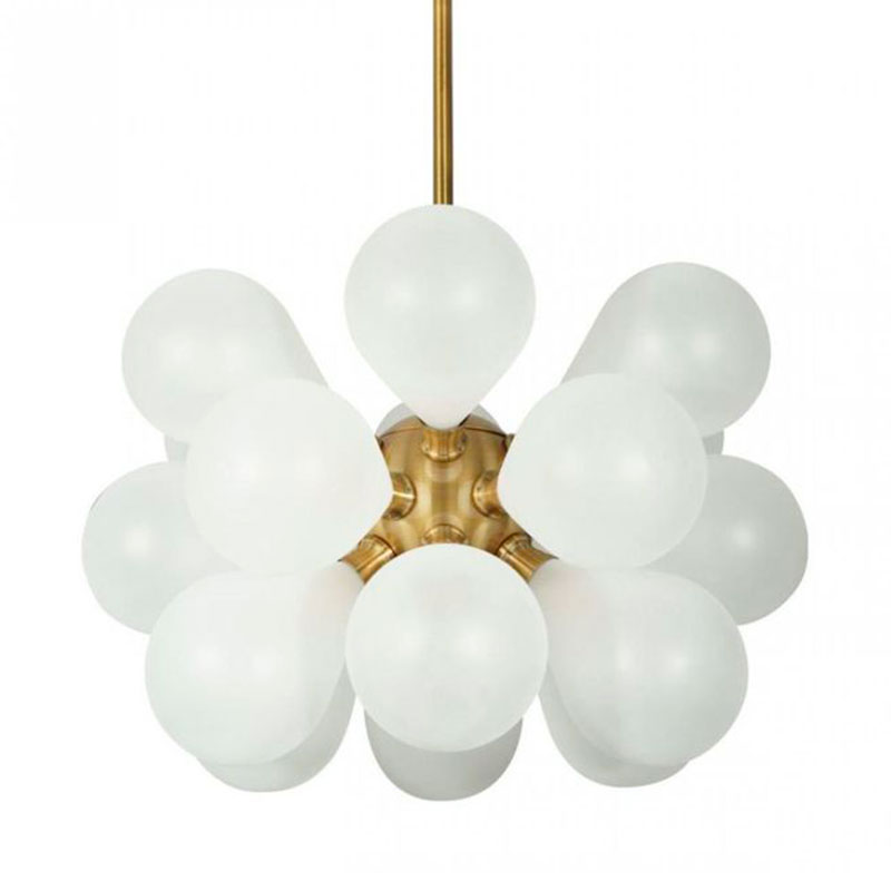Люстра Simonet Chandelier White 55 см Белый Золотой Люстра Simonet Chandelier White 55 см Белый Золотой в Барнауле | Loft Concept