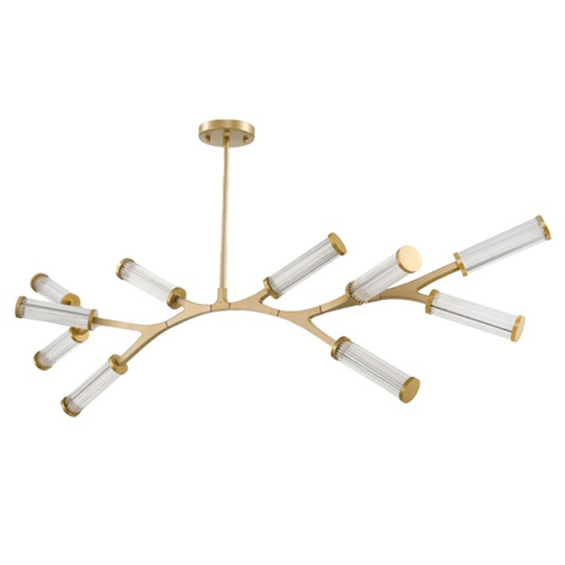 Люстра Cylinder Branches Chandelier Gold 10 Золотой Прозрачный в Барнауле | Loft Concept 