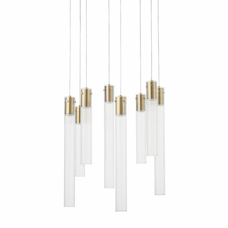 Люстра Jenae Glass Tubes Chandelier 8 Прозрачное Стекло Латунь Люстра Jenae Glass Tubes Chandelier 8 Прозрачное Стекло Латунь в Барнауле | Loft Concept