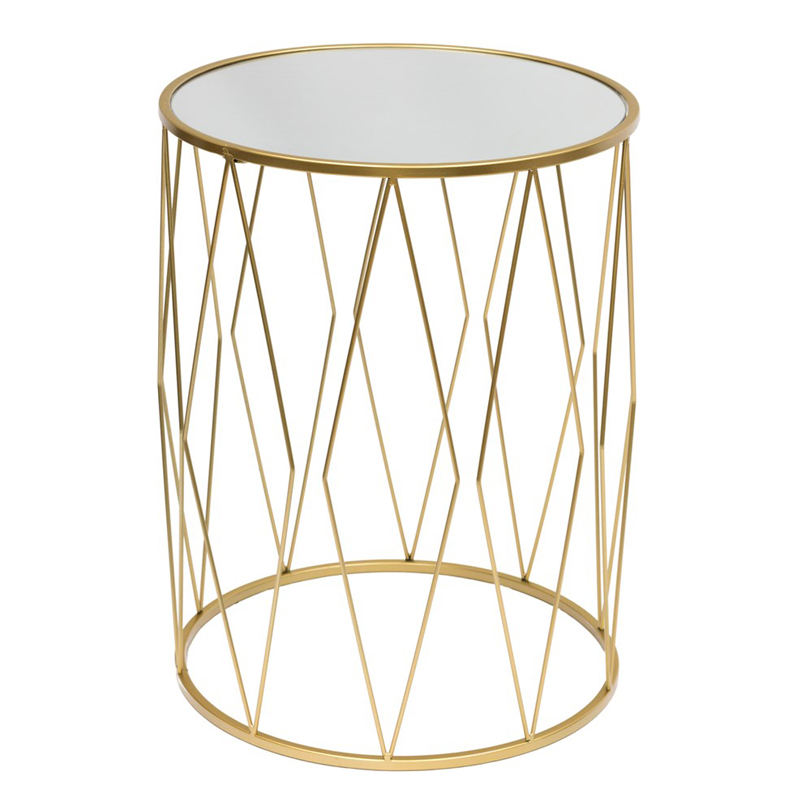 Приставной стол Geometric Interior Table белое стекло Золотой Белый Приставной стол Geometric Interior Table белое стекло Золотой Белый в Барнауле | Loft Concept