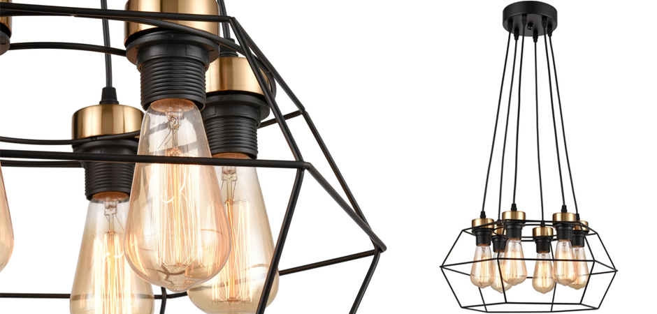 Люстра Loft Wire Cage Black lamp 6 Люстра Loft Wire Cage Black lamp 6 - Loft-Concept в Барнауле