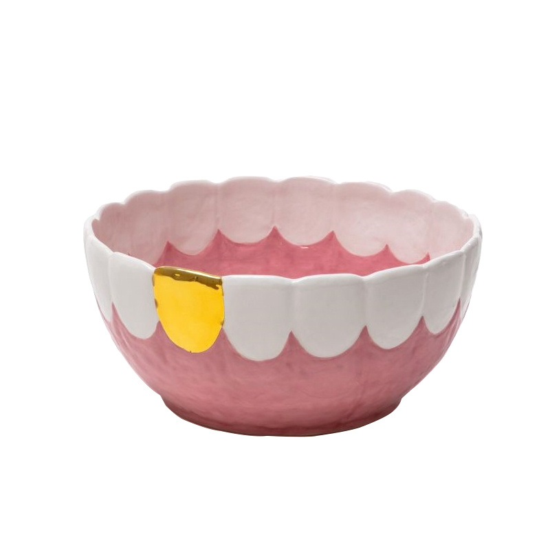 Блюдо Seletti Toothy Frootie Золотой Розовый Белый Блюдо Seletti Toothy Frootie Золотой Розовый Белый в Барнауле | Loft Concept