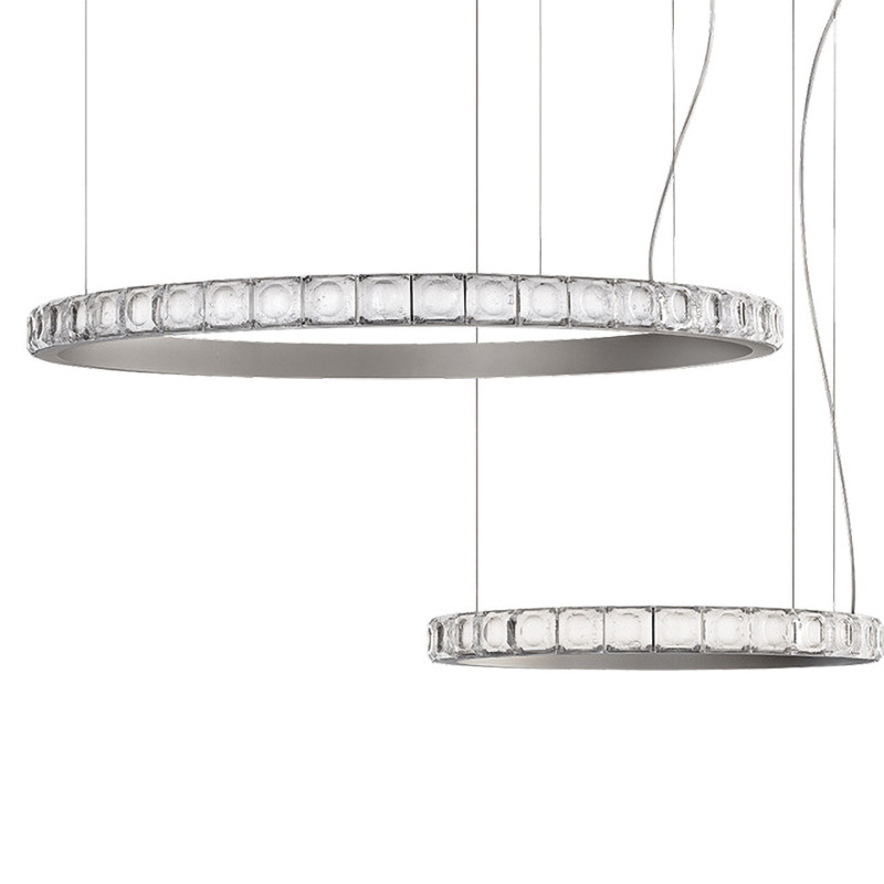 Люстра Ring horizontal silver chandelier Прозрачный Серебряный Люстра Ring horizontal silver chandelier Прозрачный Серебряный в Барнауле | Loft Concept
