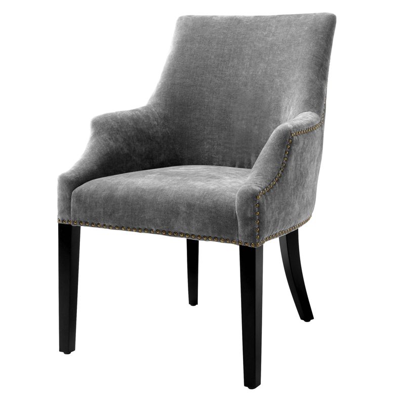 Стул Eichholtz Dining Chair Legacy grey Серый Черный Латунь Античная полированная Стул Eichholtz Dining Chair Legacy grey Серый Черный Латунь Античная полированная в Барнауле | Loft Concept