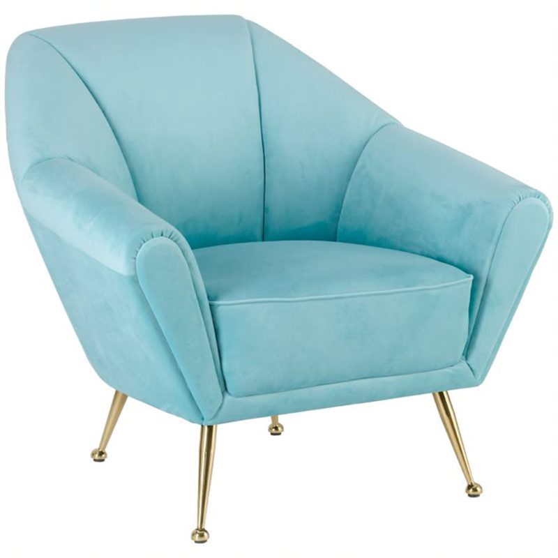 Кресло Brunner Chair light blue Голубой Золотой Кресло Brunner Chair light blue Голубой Золотой в Барнауле | Loft Concept