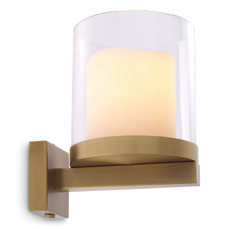 Бра Eichholtz Wall Lamp Donovan Brass Белый Латунь Прозрачное Стекло Бра Eichholtz Wall Lamp Donovan Brass Белый Латунь Прозрачное Стекло в Барнауле | Loft Concept