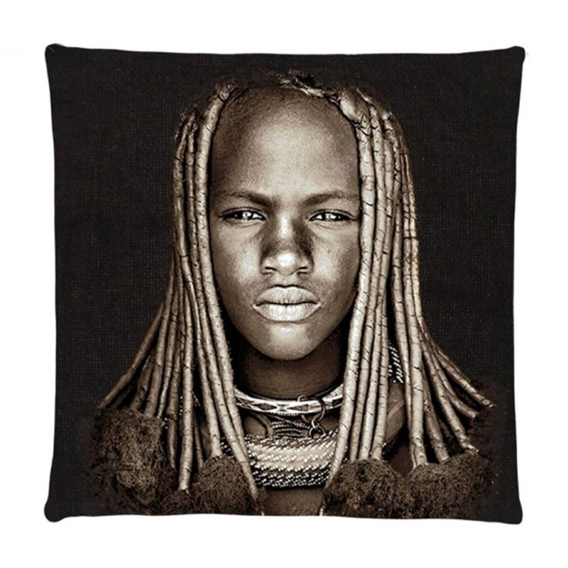 Декоративная Подушка Himba Girl Namibia Черный Серый Декоративная Подушка Himba Girl Namibia Черный Серый в Барнауле | Loft Concept