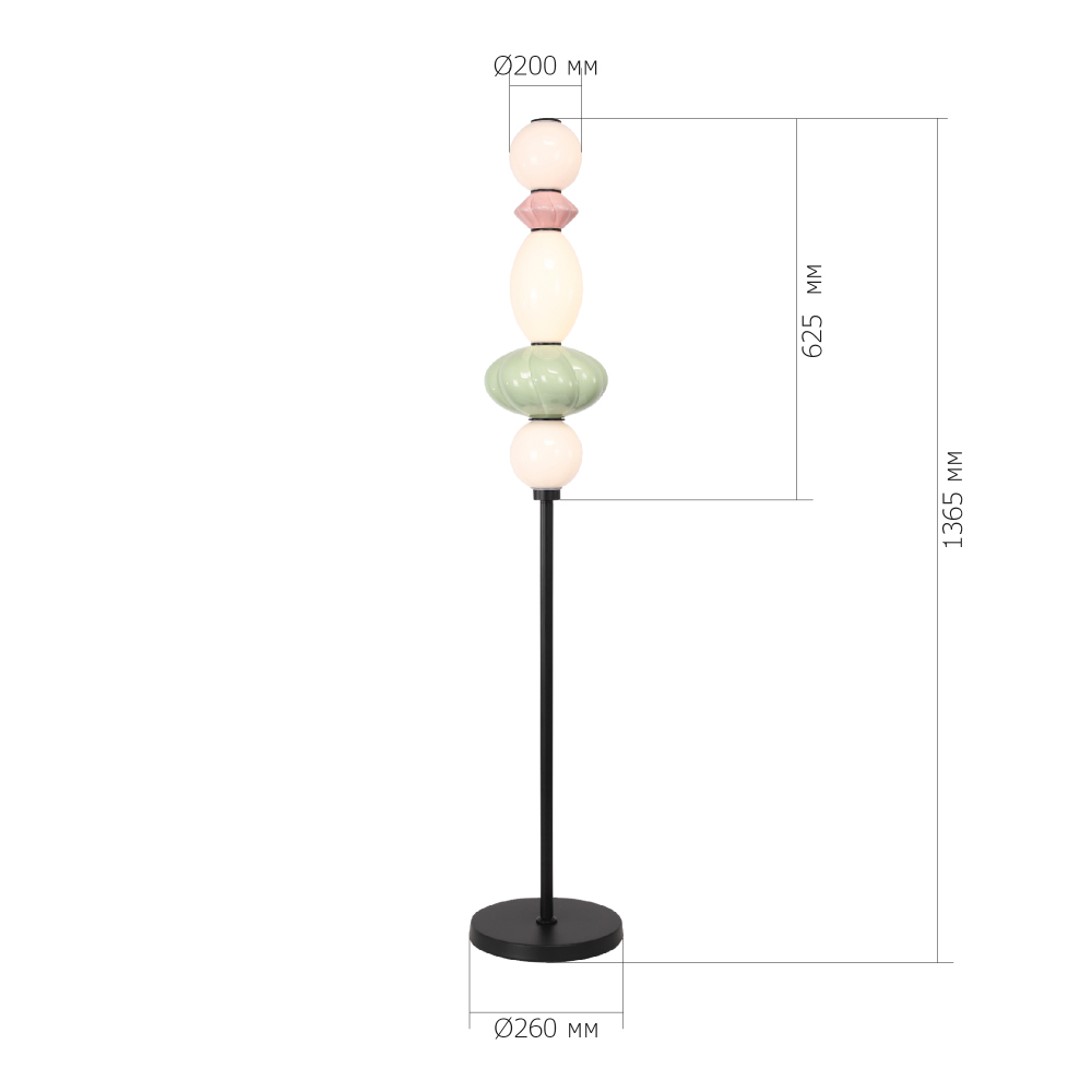 Торшер с фигурными керамическими элементами Fragrant Light в Барнауле