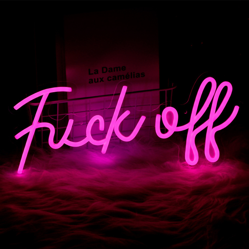 Неоновая настенная лампа Fuck Off Neon Wall Lamp Розовый Розовый Прозрачный Неоновая настенная лампа Fuck Off Neon Wall Lamp Розовый Розовый Прозрачный в Барнауле | Loft Concept