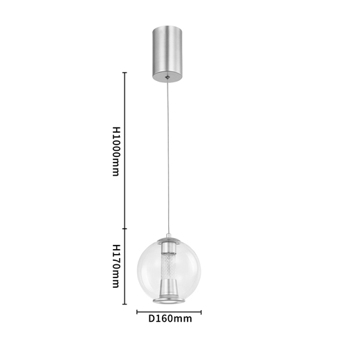 Подвесной светильник с плафоном в форме шара Inner Gleam Orb silver Подвесной светильник с плафоном в форме шара Inner Gleam Orb silver в Барнауле