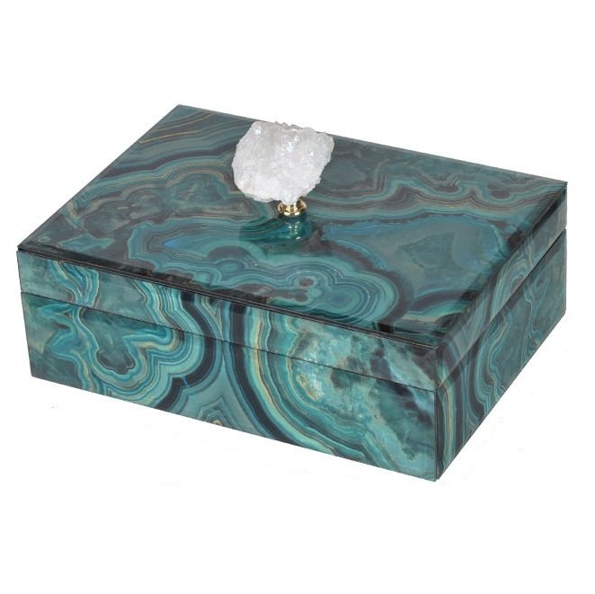 Шкатулка Malachite Pattern горный хрусталь L Малахит (зеленый) Шкатулка Malachite Pattern горный хрусталь L Малахит (зеленый) в Барнауле | Loft Concept