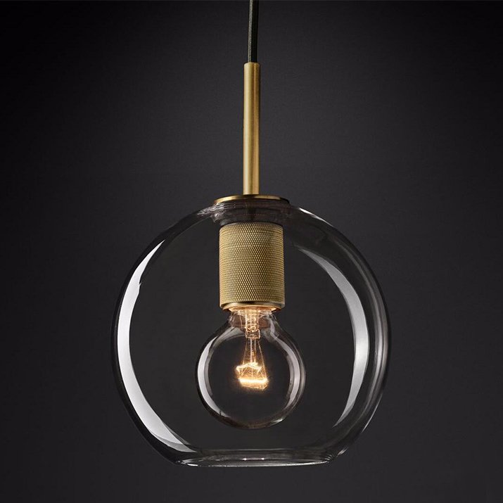 Подвесной светильник RH Utilitaire Globe Pendant Brass Латунь Прозрачное Стекло Подвесной светильник RH Utilitaire Globe Pendant Brass Латунь Прозрачное Стекло в Барнауле | Loft Concept