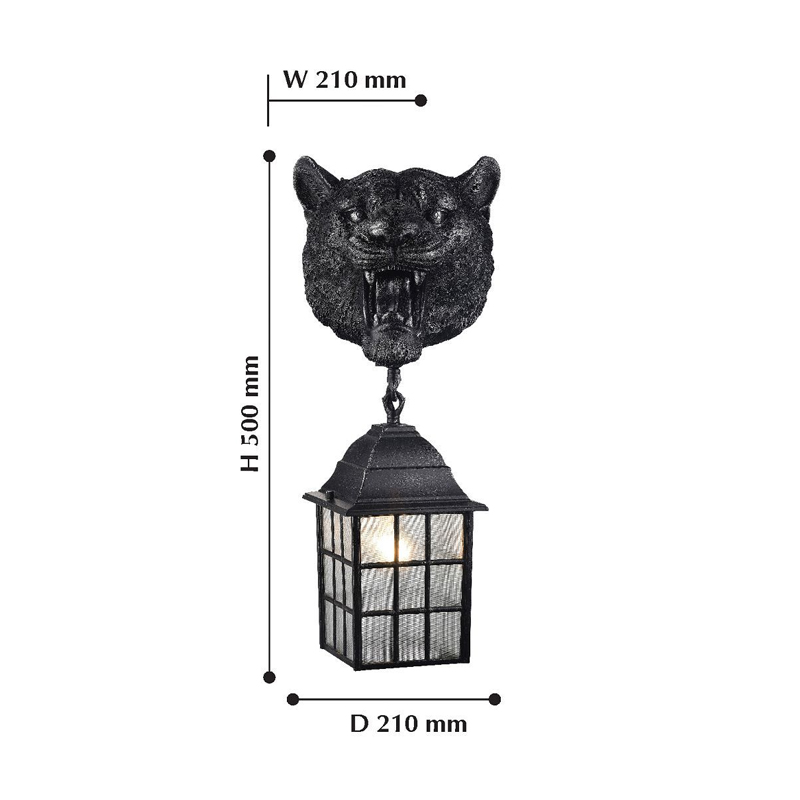 Черный уличный светильник с головой зверя ANIMAL LANTERN в Барнауле