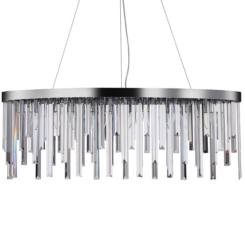 Люстра Bennett Oval Chandelier chrome 90 Хром Прозрачный Люстра Bennett Oval Chandelier chrome 90 Хром Прозрачный в Барнауле | Loft Concept