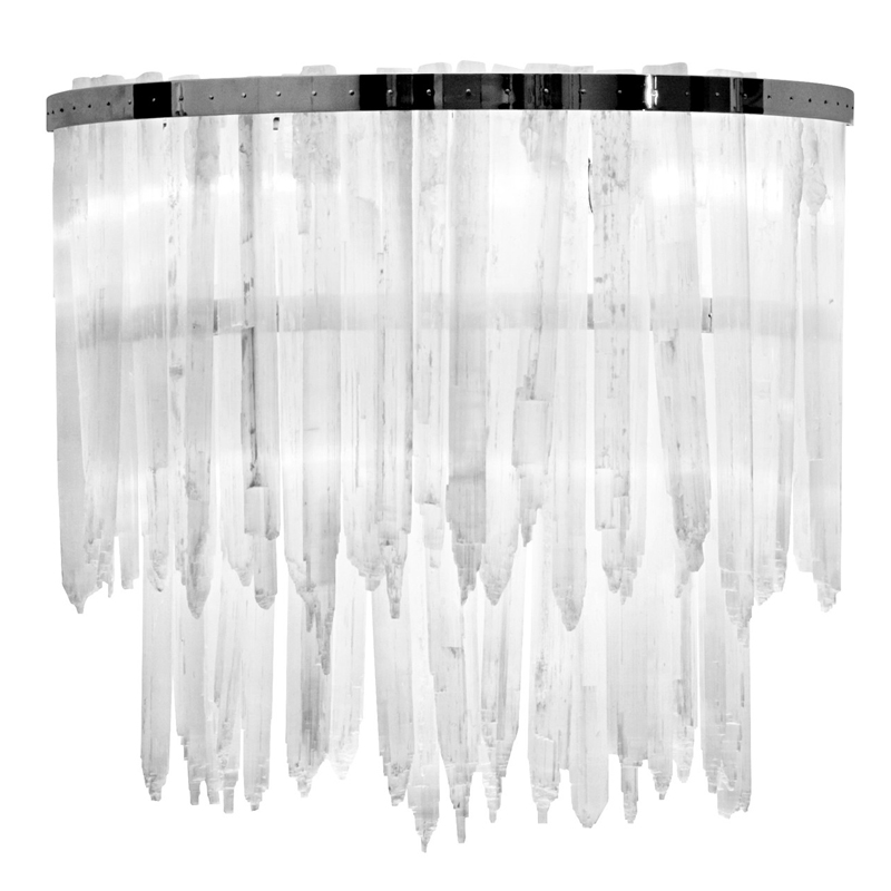 Бра LAMP APPLIQUE SELENITE Никель Прозрачный белый Бра LAMP APPLIQUE SELENITE Никель Прозрачный белый в Барнауле | Loft Concept
