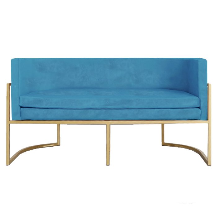 Диван Sofa Wexler Barrelback Голубой Золотой Диван Sofa Wexler Barrelback Голубой Золотой в Барнауле | Loft Concept
