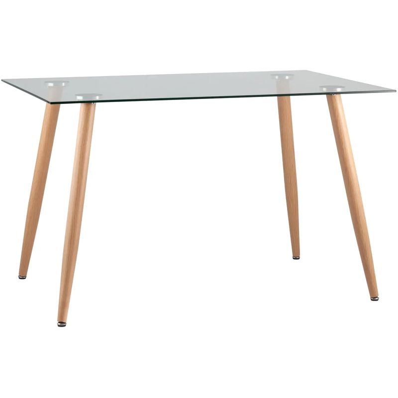 Стол обеденный Wood and Glass Стеклянная столешница Прозрачное Стекло Древесина Стол обеденный Wood and Glass Стеклянная столешница Прозрачное Стекло Древесина в Барнауле | Loft Concept