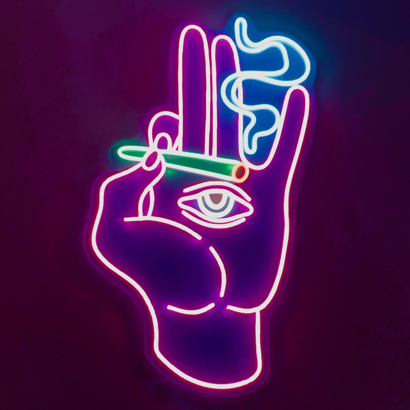 Неоновая настенная лампа Smoking Hand Neon Wall Lamp Розовый Мульти Неоновая настенная лампа Smoking Hand Neon Wall Lamp Розовый Мульти в Барнауле | Loft Concept