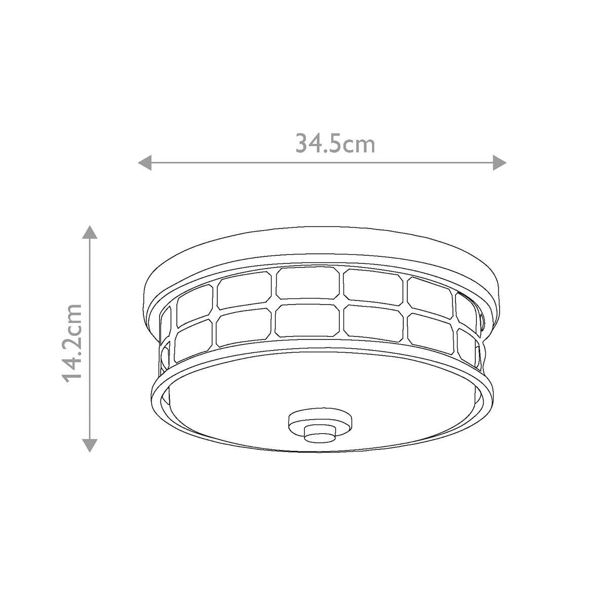 Потолочный светильник для ванных комнат цвета латунь в виде металлической клетки с геометрическими узорами Quoizel в Барнауле