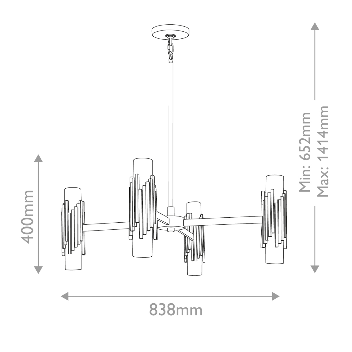 Люстра цвета латунь с 4-мя матовыми цилиндрическими плафонами Elstead Lighting в Барнауле