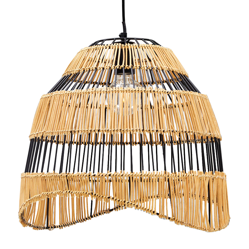 Люстра с плетеным абажуром Narayan Wicker Chandelier Древесина Черный Люстра с плетеным абажуром Narayan Wicker Chandelier Древесина Черный в Барнауле | Loft Concept
