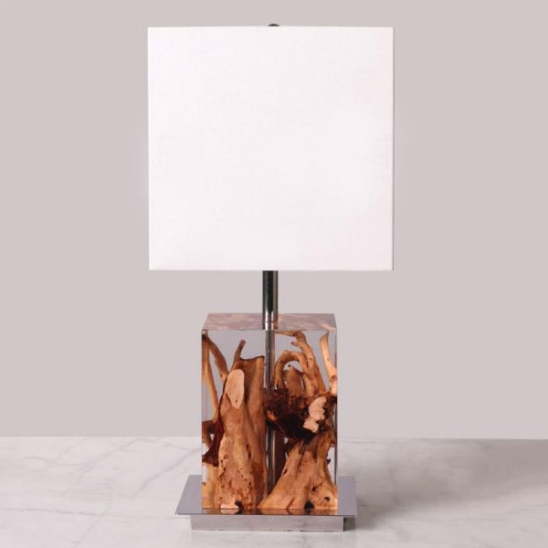 Настольная лампа Kisimi Table Lamp Белый Коричневый в Барнауле | Loft Concept 