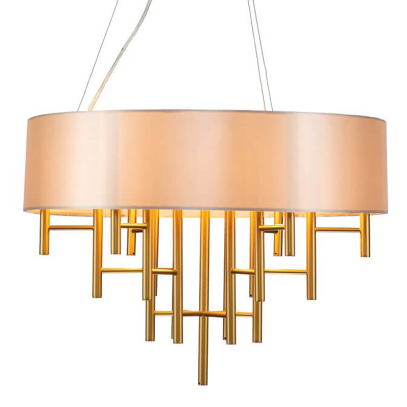 Люстра Oswell Lampshade Chandelier Латунь Бежевый Люстра Oswell Lampshade Chandelier Латунь Бежевый в Барнауле | Loft Concept