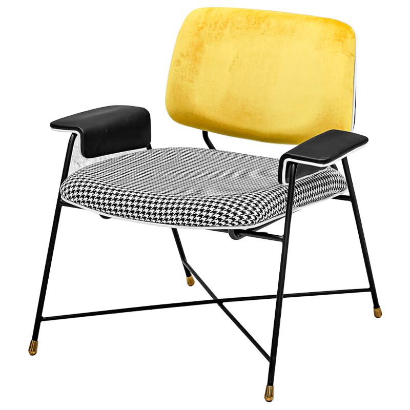 Кресло Bagot Chair Yellow Черно-белый Желтый Кресло Bagot Chair Yellow Черно-белый Желтый в Барнауле | Loft Concept