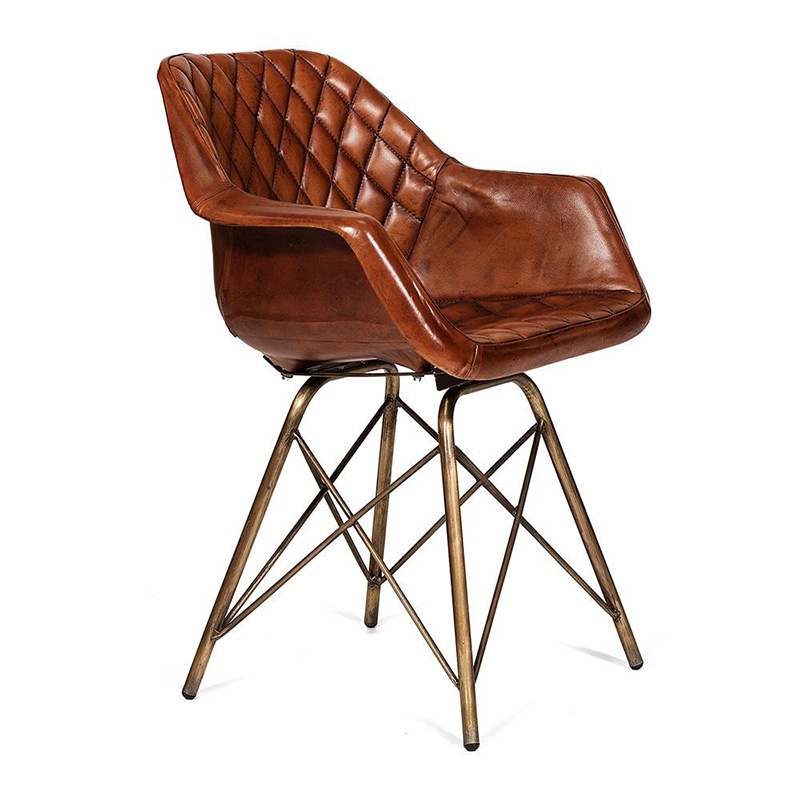 Кресло Leather Industrial armchair Винтажная Медь Коньяк Кресло Leather Industrial armchair Винтажная Медь Коньяк в Барнауле | Loft Concept