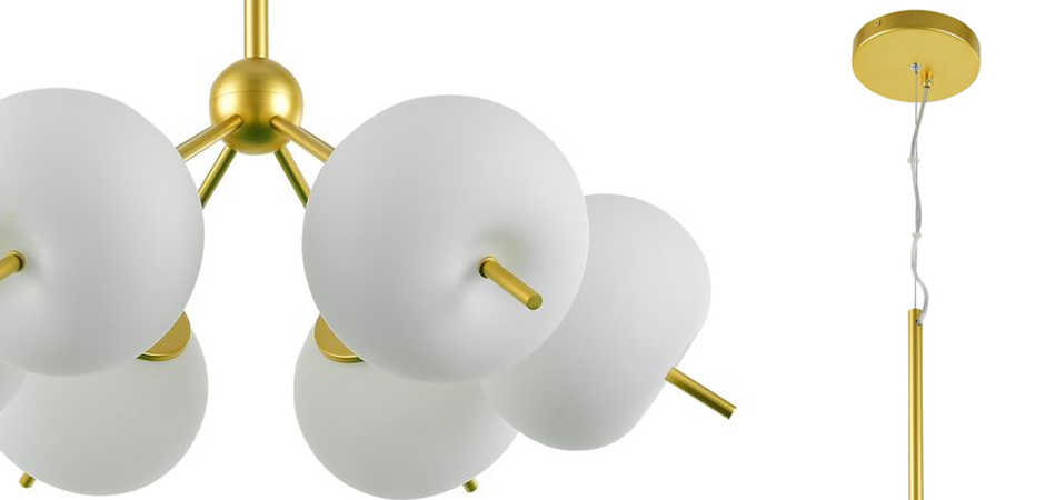 Люстра White ball brass Louise 6 Люстра White ball brass Louise 6 - Loft-Concept в Барнауле