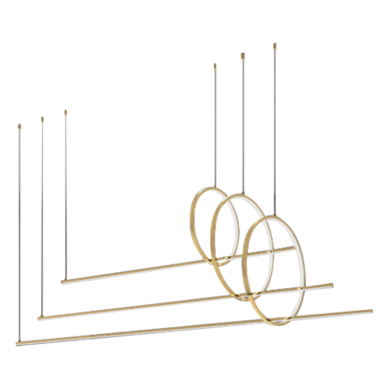 Дизайнерский Подвесной Светильник Ursa Geometric Ring Lamp 3 кольца Золотой Дизайнерский Подвесной Светильник Ursa Geometric Ring Lamp 3 кольца Золотой в Барнауле | Loft Concept