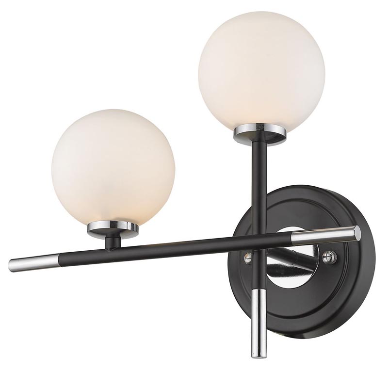 Бра Galant Sconce silver left Серебряный Черный Белое матовое стекло в Барнауле | Loft Concept 