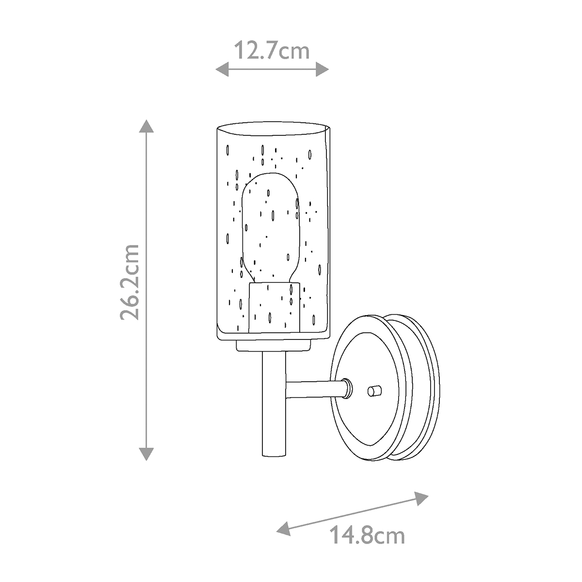Бра с плафоном в форме цилиндра из прозрачного стекла с пузырьками Hinkley в Барнауле