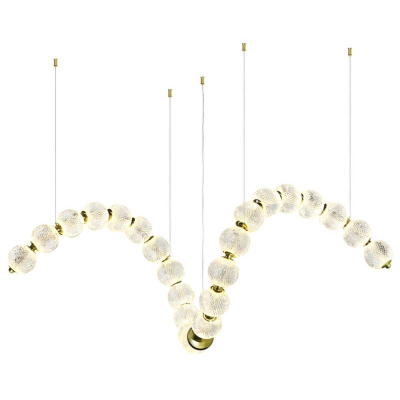 Светодиодная люстра Crystal Globule Spiral Золото Золотой Прозрачный в Барнауле | Loft Concept 