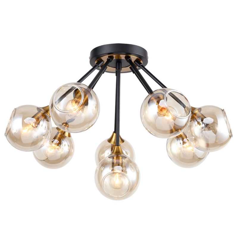 Потолочный Светильник Loft Globe Черный Латунь Янтарь (Amber) Потолочный Светильник Loft Globe Черный Латунь Янтарь (Amber) в Барнауле | Loft Concept