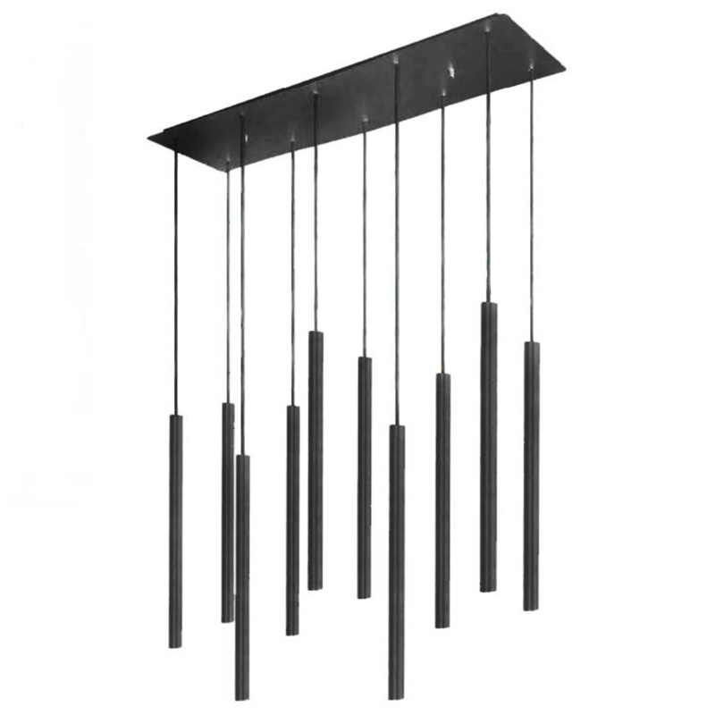 Светильник Trumpet Rectangle Black 10 плафонов Черный Светильник Trumpet Rectangle Black 10 плафонов Черный в Барнауле | Loft Concept