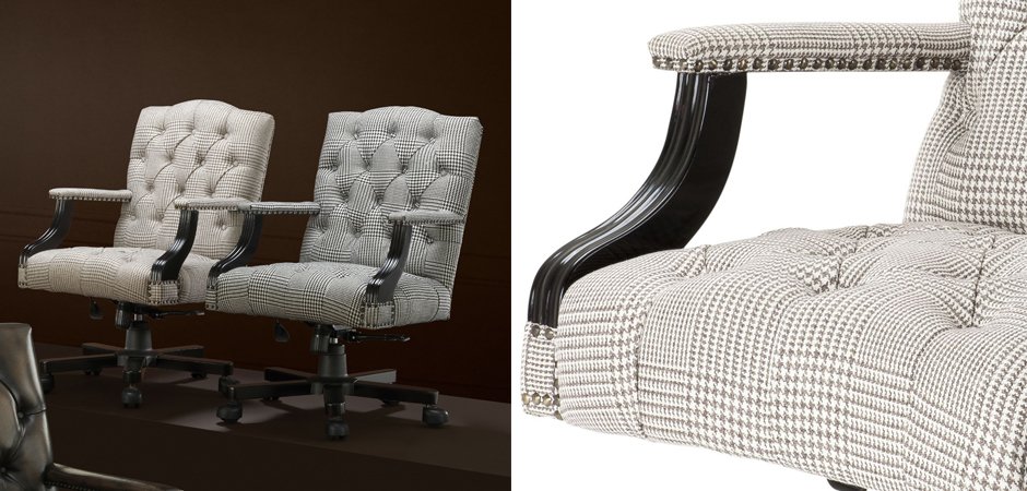 Офисное кресло Eichholtz Desk Chair Burchell brown & white Офисное кресло Eichholtz Desk Chair Burchell brown & white - Loft-Concept в Барнауле