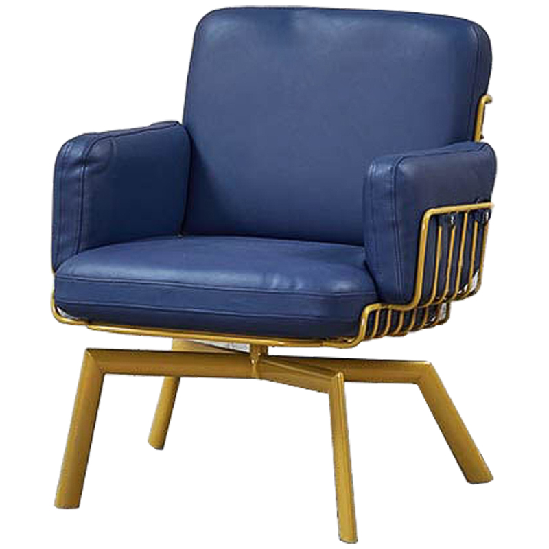 Кресло Frankie Armchair blue Сапфирово-синий Латунь Кресло Frankie Armchair blue Сапфирово-синий Латунь в Барнауле | Loft Concept
