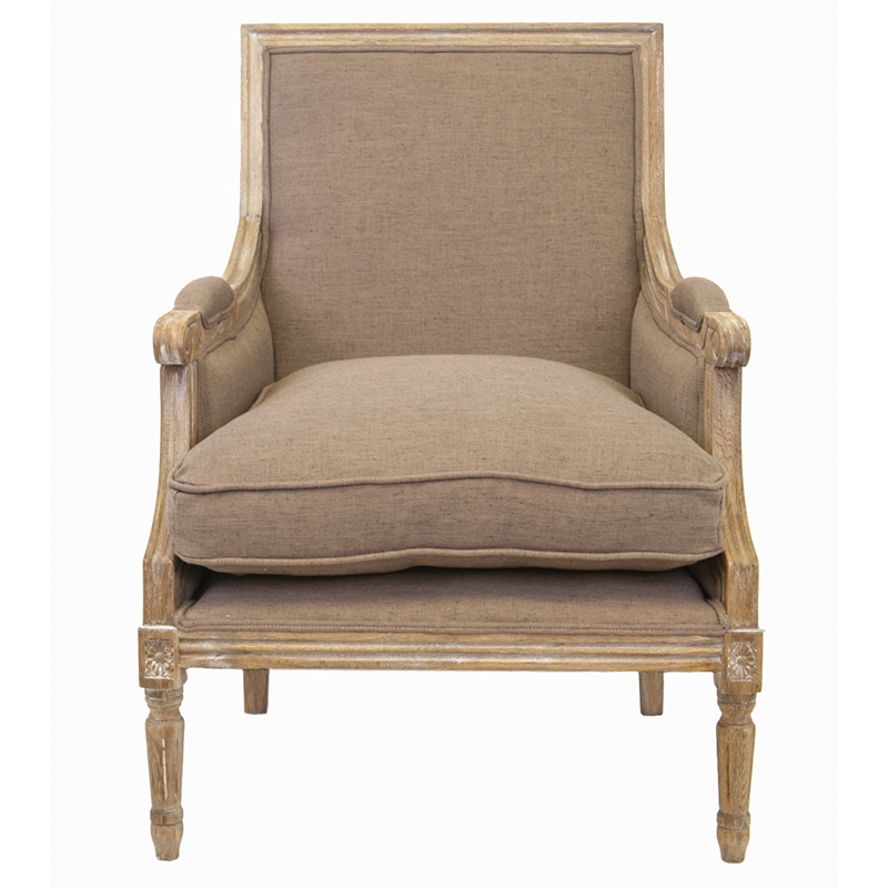 Кресло William Classical Armchair brown flax Бежевый Светло-коричневый Кресло William Classical Armchair brown flax Бежевый Светло-коричневый в Барнауле | Loft Concept