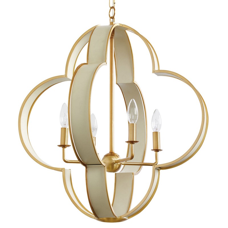 Люстра Odilger Quatrefoil Chandelier Золотой Кремовый Люстра Odilger Quatrefoil Chandelier Золотой Кремовый в Барнауле | Loft Concept
